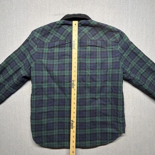 Rag & Bone Shacket Black Watch Plaid Insulated Medium Flannel Corduroy Collar image 9