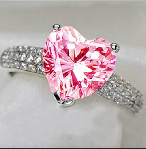 Pink Sapphire Heart Ring | eBay