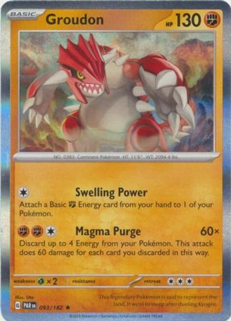 Groudon エメラルド版 80HP ポケモンカード Groudon 093/182 Holo PAR Paradox Rift Pokemon Card NM | eBay