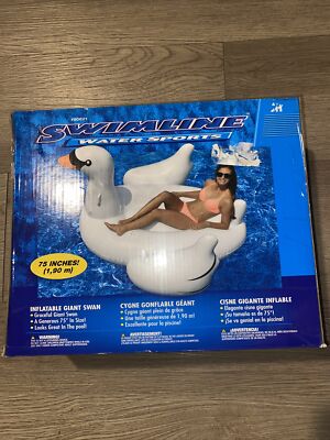 Swimline Inflatable Giant Swan White 75 Inches #90621 New In Box