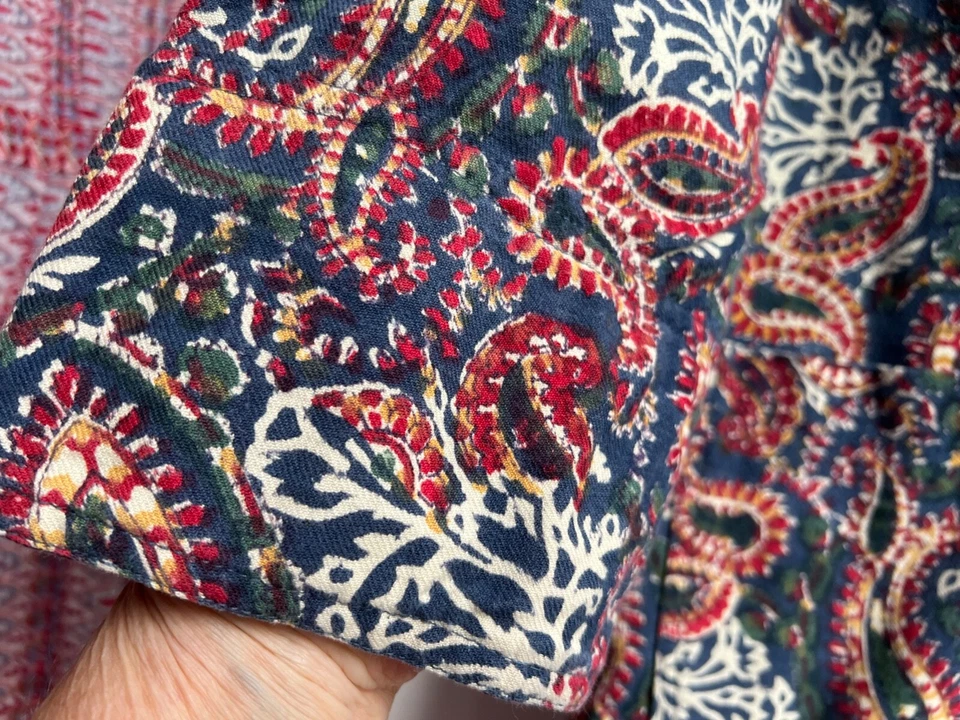 ANOKHI куртка 12 пейсли хлопок ручной блок напечатано винтажный большого размера - Изображение 4 из 4