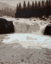 Alberta Falls acrylic painting original