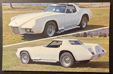 1974 Chevrolet Corvette & Mark IV Lincoln Post Card chrome