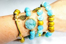 Bracelet elastic bead stone boho handmade