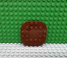 Lego 1 Reddish Brown 6x6 Thick base plate Rounded Corners NEW