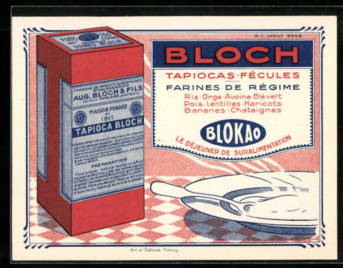 Ansichtskarte Reklame für Tapioca-Mehl Bloch von Blokao  - Bild 1 von 2