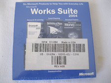 Sealed 2004 Microsoft Works Suite - Word Encarta Streets Money Picture It