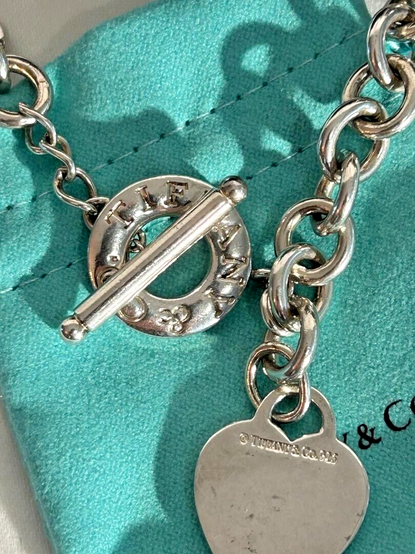 ひ*い様 Tiffany 925 TIFFANY .925 VINT. TOGGLE CLASP PENDANT-w-HEART 19.5