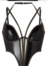 Ann Summers PU Leather Stella Corset Top Black Large 16-18 Black RRP &pound;36