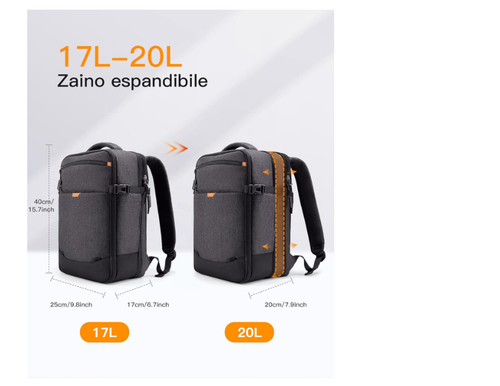 Inateck 17-20L Zaino Viaggio Aereo, Bagaglio a Mano per Ryanair 40x20x25cm Espan - Foto 3 di 10