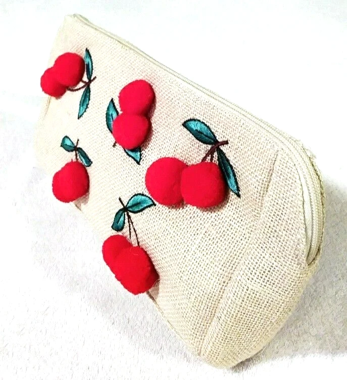 Bolso clutch Circus Sam Edelman rojo cereza bordado natural multicolor nuevo con etiquetas Foto 4 de 4