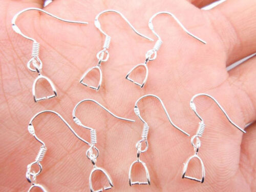 20PCS Jewelry Making Findings 925 Sterling Silver Pinch Bail Hook