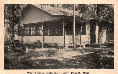 Windwhistle Butternut Point Residential House Pequot Minnesota Vintage Postcard