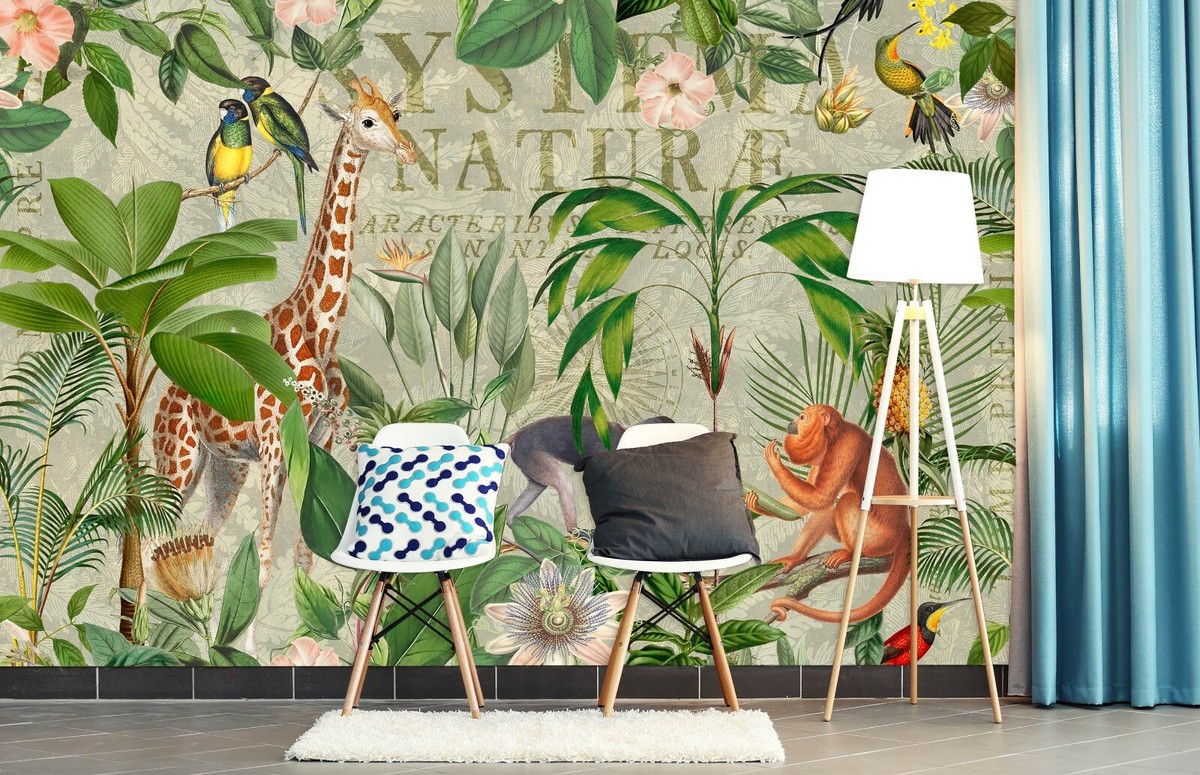 Papier Peint Panoramique Enfants - Animaux De La Jungle 3617680630440 Largeur 260 Cm X Hauteur 141 Cm 93104960