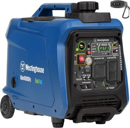 4000 Peak Watt Super Quiet Dual Fuel Portable Inverter Generator, Remote Electri