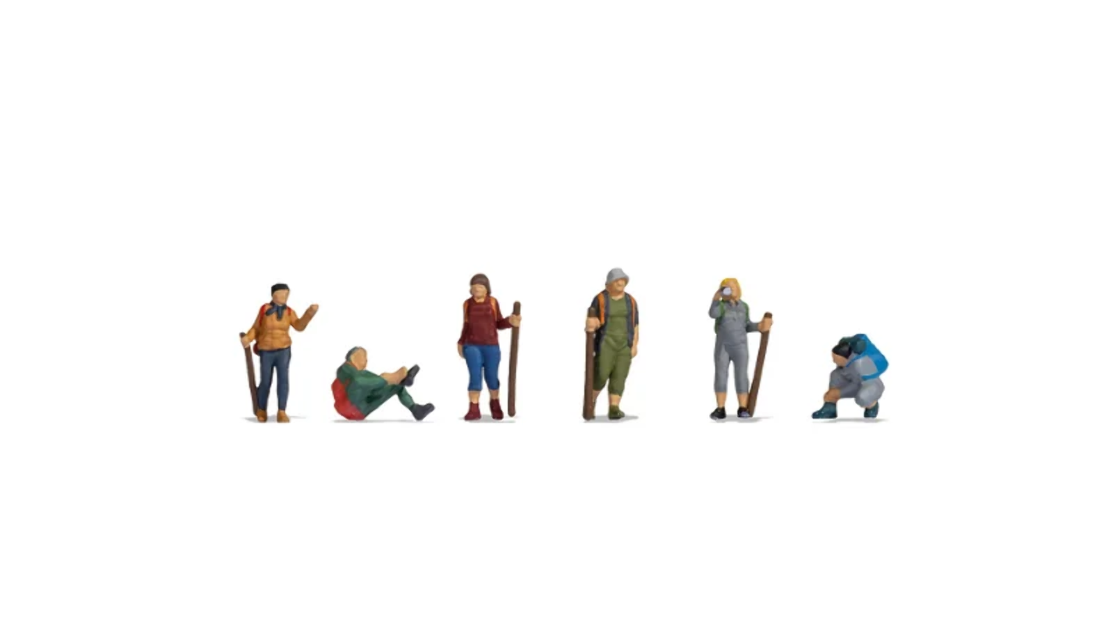 Noch 15868 HO/OO Gauge Walkers/Hikers (6) Figure Set