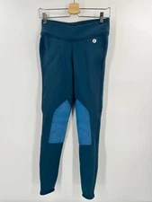 Horze Active US 24 Winter Riding Tights Breeches Knee Patch Fleece Lined Teal