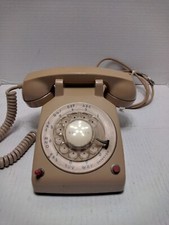 Vintage 70's ITT Tan/ Beige Rotary Desk Phone 1977