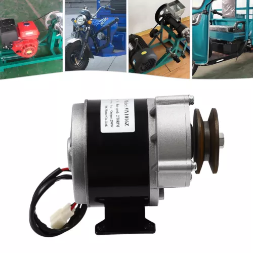 Motor eléctrico de reducción de engranajes 36V/12V potente motor eléctrico con polea de correa - Imagen 3 de 38