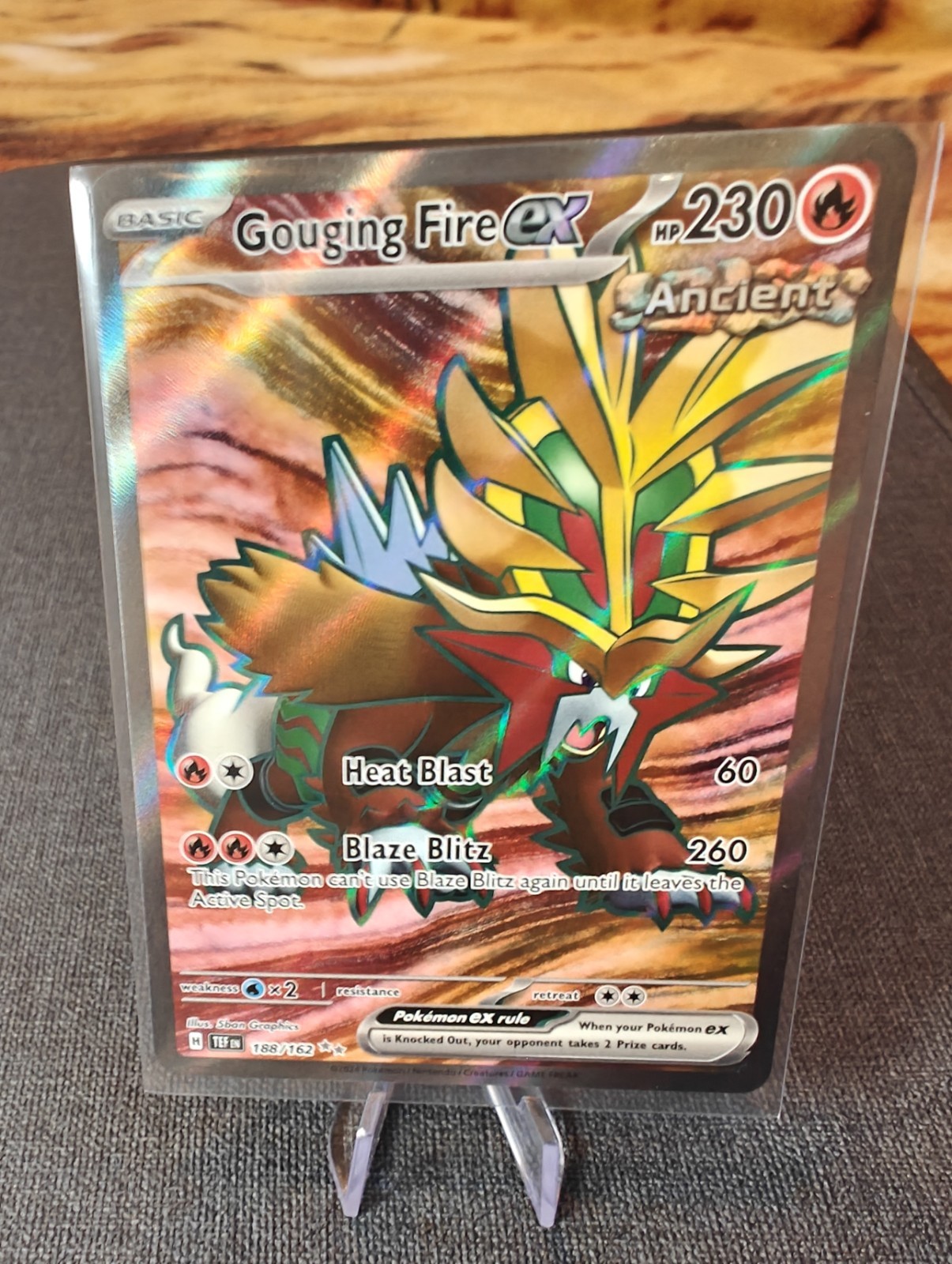 Gouging Fire Ex 188/162 NM SV05 Pokemon Temporal Forces Holo Ancient Rare TCG