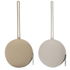 2-Pack Silicone Pacifier Holder Case, Sand/Light Grey