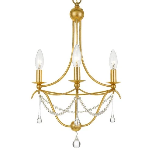 Crystorama Metro 15 1/2"W 3-Light Antique Gold Chandelier - Picture 4 of 6