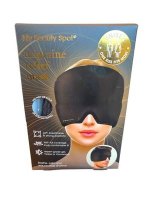 MY BEAUTY SPOT - Unisex Migraine Relief Gel Mask - Black - Travel Friendly 