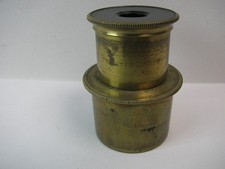 ANTIQUE BRASS OCULAR EYEPIECE LENS  UK MICROSCOPE PART  0292