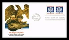 US COVER OFFICIAL MAIL 25C FIRST DAY ISSUE EAGLE AS SYMBOL FLEETWOOD