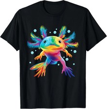 Cute Axolotl Colorful Axolotl Art Girls Boys Kids Women T-Shirt Size S-5XL