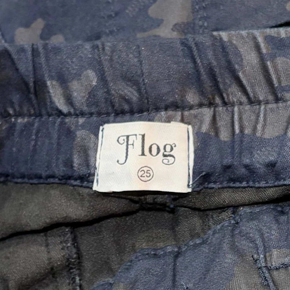 Bevy Flog Shely Camo Drawstring Ankle Pants Size 25 Navy Blue Joggers Stretch - Image 4 of 4