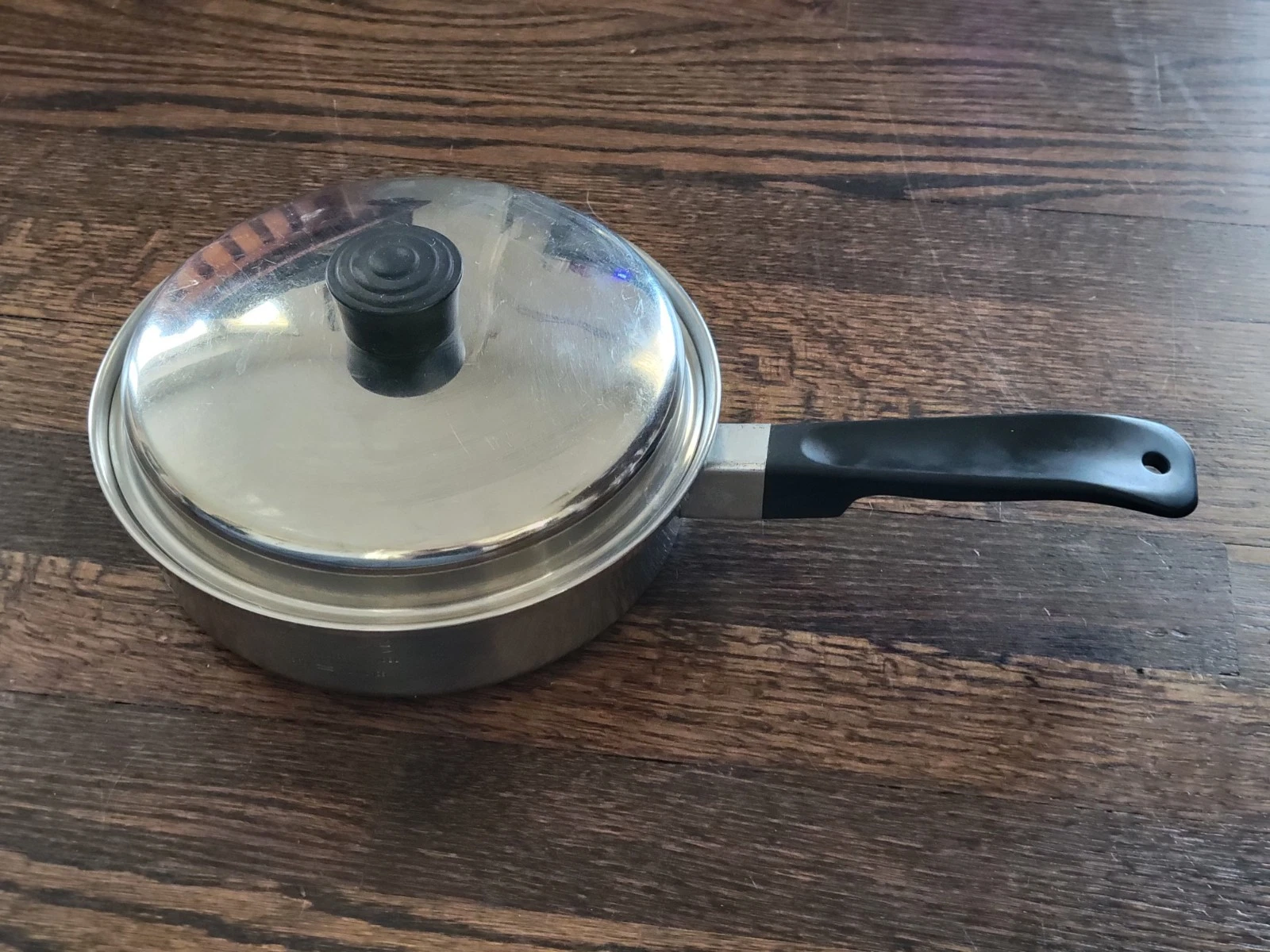 Lustre Craft Vtg 7 1/4" (8") Fry Pan/Sauce Pan 3 Ply 18-8 Stainless Steel USA
