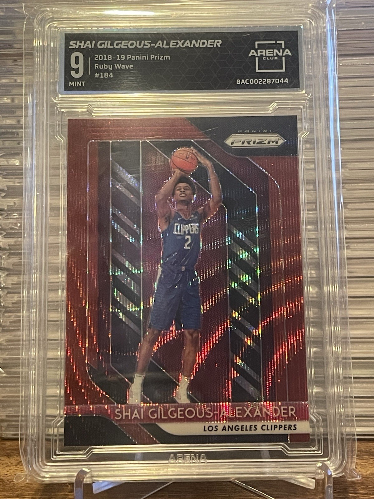 2018-19 Panini Prizm - Shai Gilgeous-Alexander #184 Ruby Wave Prizm (RC) AC 9
