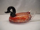 VINTAGE HAND MADE MOUTH BLOWN artist signed ITALIAN MURANO ART GLASS DUCK DECOY