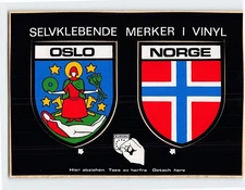 Postcard Coat of Arms for Oslo and the National Coat of Arms for Norway
