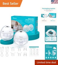 Customizable Hands-Free Breast Pump, 2 Pack with Multi Flange Inserts - BPA Free