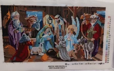 Vintage Nancy Rossi Bucilla Needlepoint Nativity 10"x18"  Unframed Completed