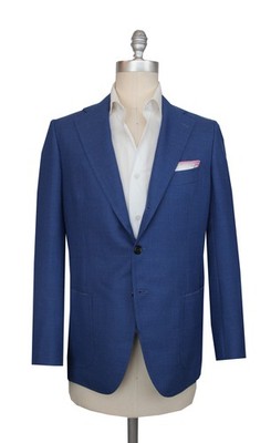 $5100 Cesare Attolini Blue Wool Solid Sportcoat - (CA221261)