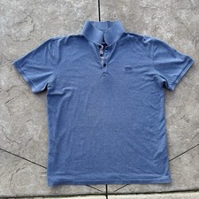 Hugo Boss Blue Heather Short Sleeve Polo Shirt In Size Large