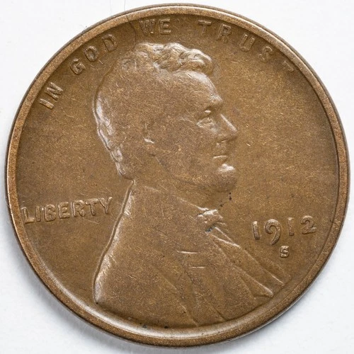 1912-S Lincoln Wheat Penny San Francisco Mint Very Good (VG)