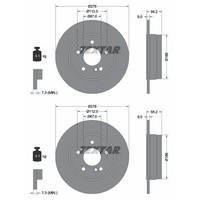 2X Textar Bremsscheiben 278Mm Voll Hinten Passend FüR Mercedes 190 SL | 92058000