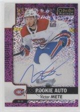 2017 O-Pee-Chee Platinum Rookie Autos Violet Pixels Victor Mete #R-VM Auto 7b5