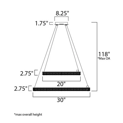 MAXIM LIGHTING 39777BCPC Eternity LED 1-Light 30" Wide Polished Chrome Pendant - Picture 2 of 3