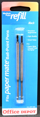 Office Depot FlexGrip / DynaGrip Ballpoint Pen Refills   Medium Point, Black