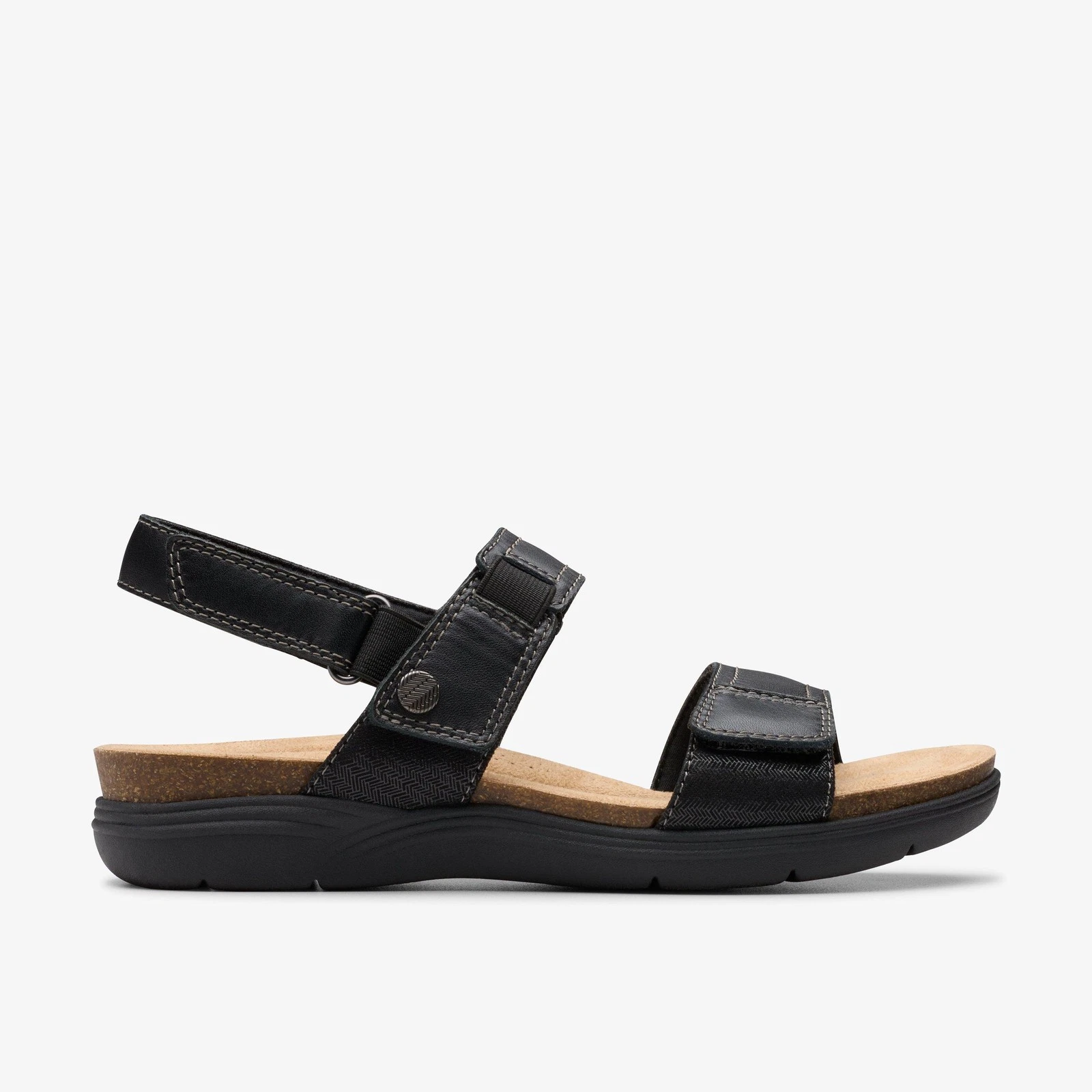 Clarks quadrifoglio donna aprile nero combinazione pelle casual