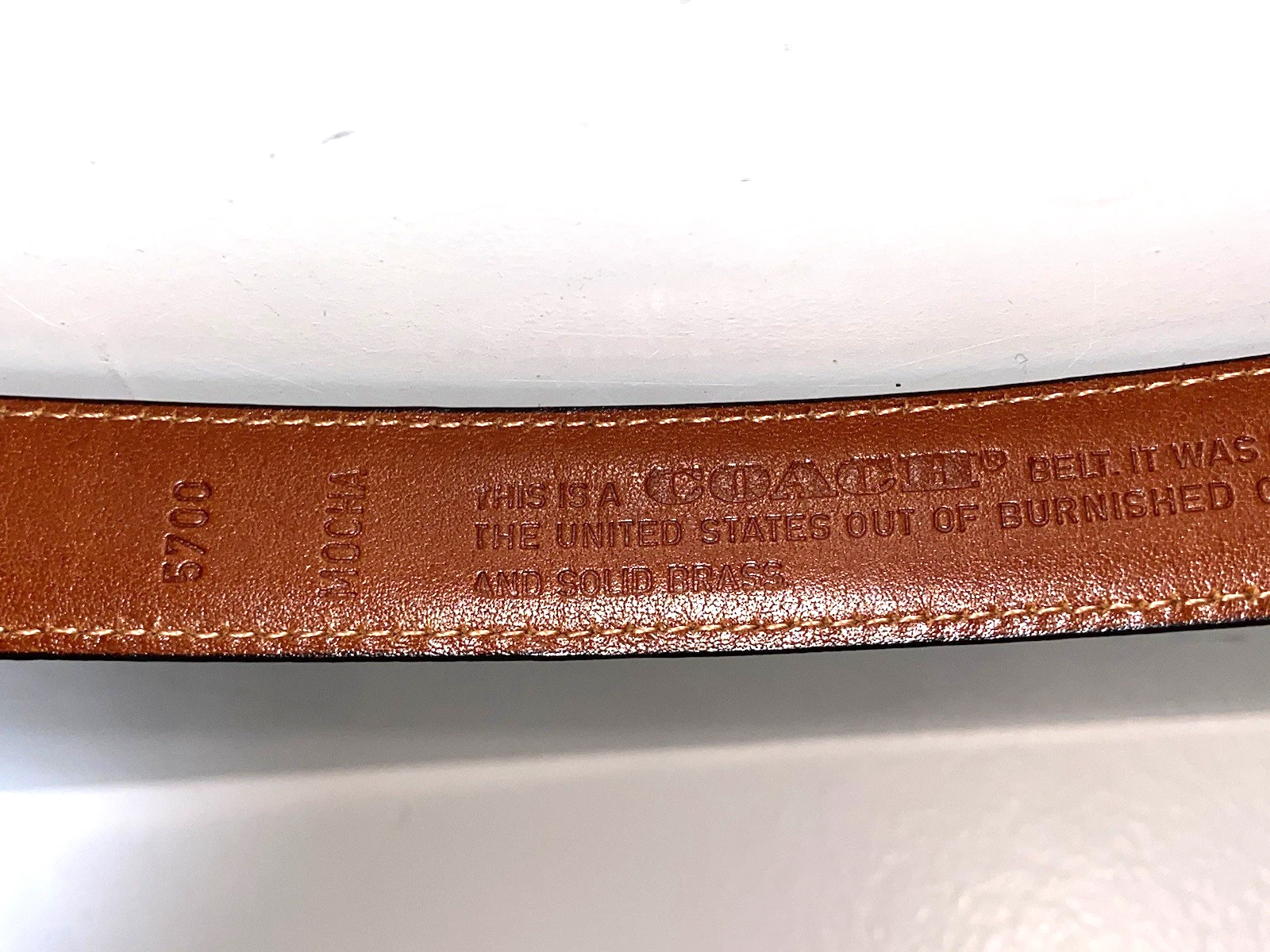 Cintura abito Coach in pelle di mucca brunita moka 5700 taglia 36 90