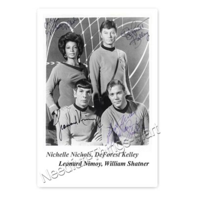 Star Trek / N. Nichols, DeForest Kelley, Leonard Nimoy, W. Shatner - Autogramm 