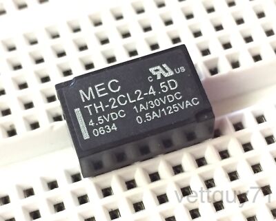 MEC TH-2CL2-4.5D DPDT Latching Relay, 5V, 4.5V, DIP, 1A 30VDC, 0.5A 125VAC, PCB