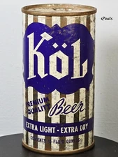 REAL! RARE 1959 11oz KOL FLAT TOP BEER CAN SILVER SPRINGS BREW TACOMA WASHINGTON