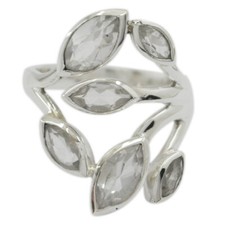 Crystal Quartz Solid Silver Ring Handmade Jewelry For Occasion Gift US